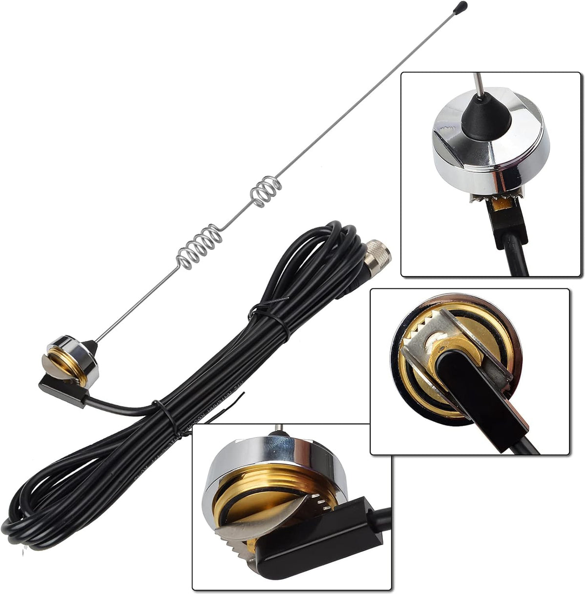 Dual-Band NMO Antenna VHF 144Mhz UHF 430MHz with 13ft RG-58 Coax Cable PL-259 Mount L64463