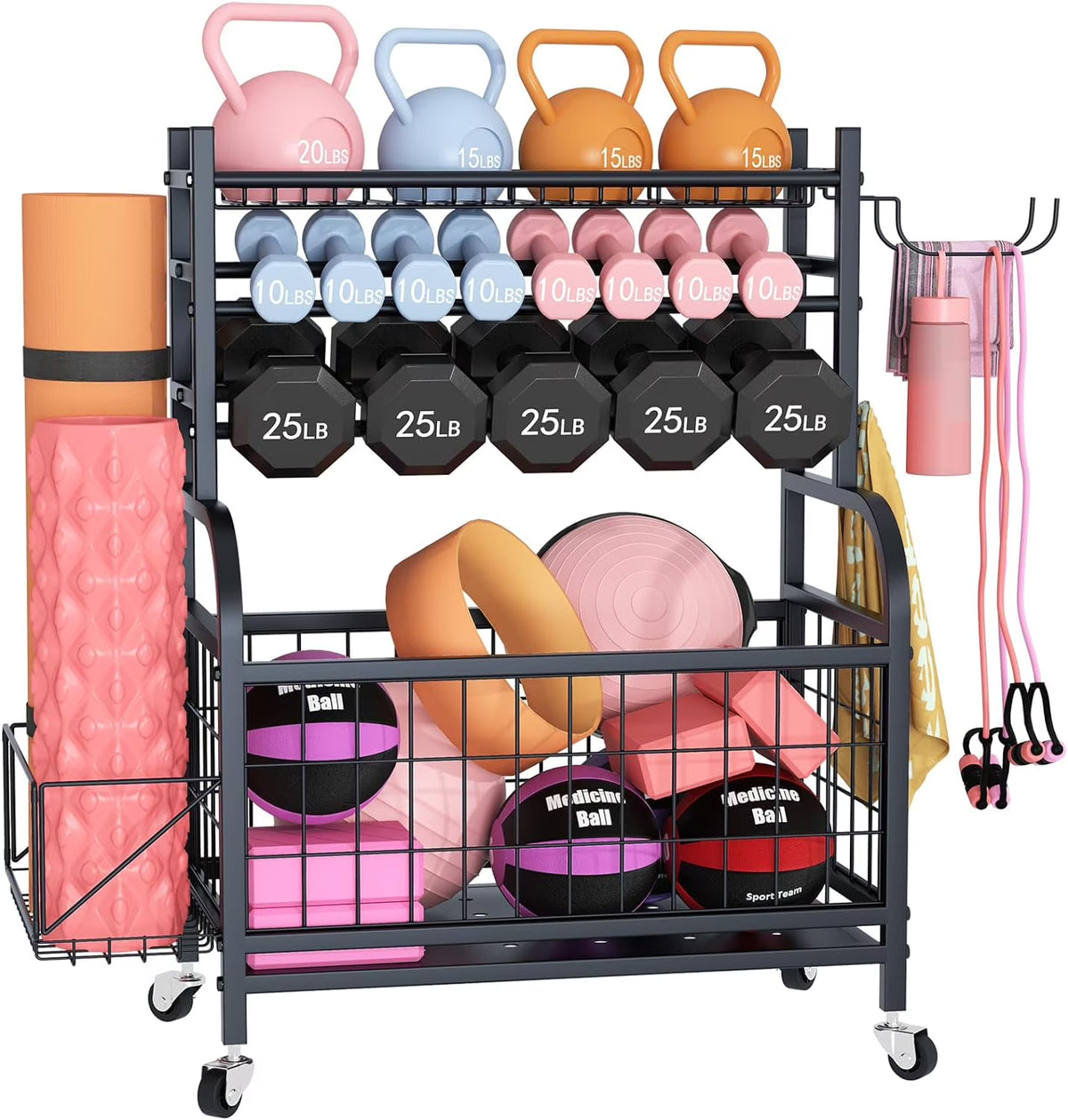 Multifunctional Removable Storage Rack for Kettlebells and Strength Training Equipment F932