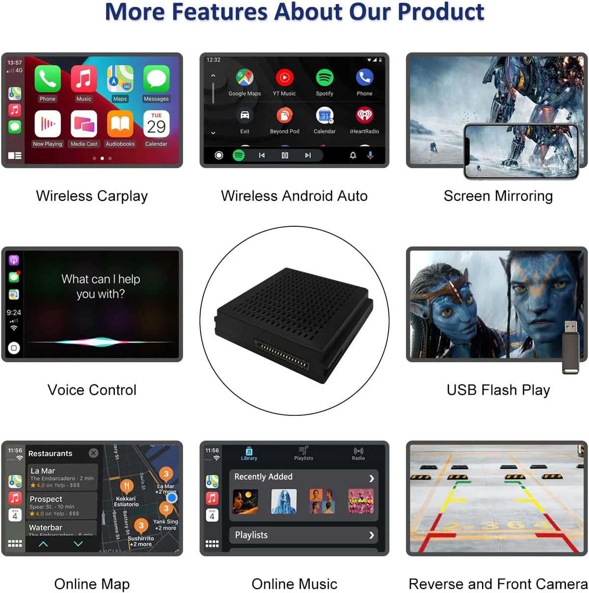 Wireless Carplay Compatible with Apple Carplay & Android Auto W82158