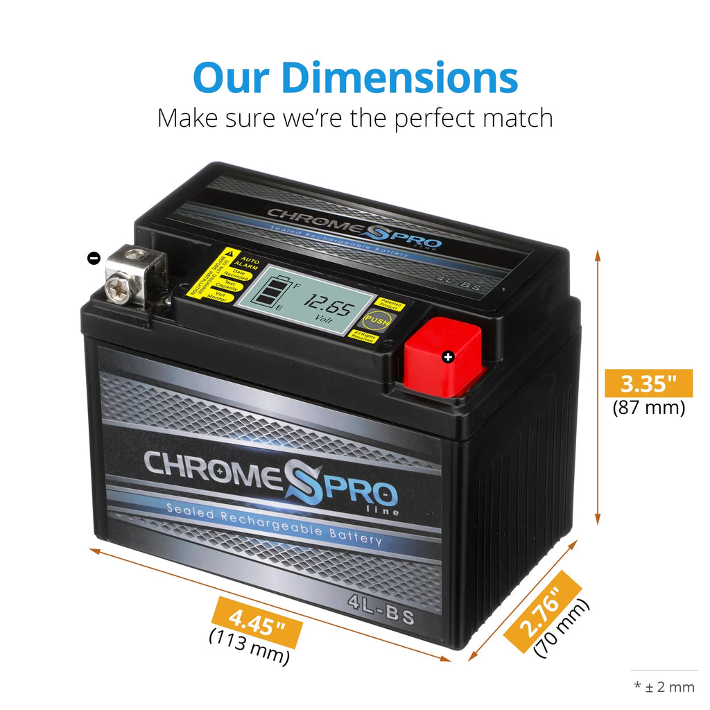 Chrome Pro Battery Ytx4L-Bs Igel Power Sports Battery Replaces 4L-Bs Gtx4L-Bs Cytx4L-Bs A923253