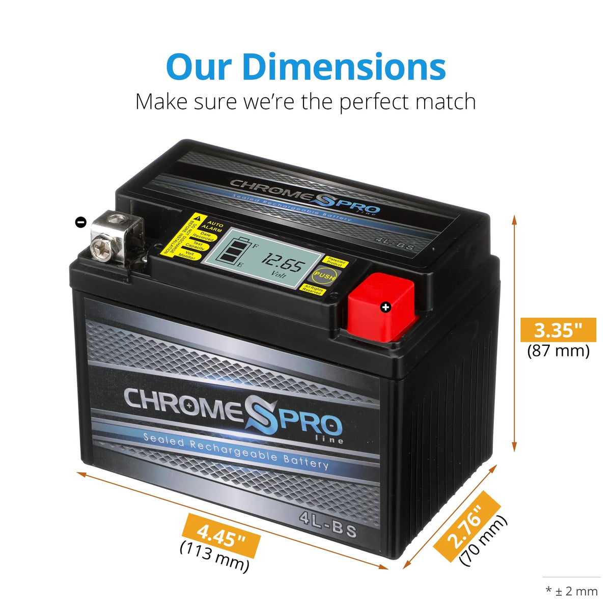 Chrome Pro Battery Ytx4L-Bs Igel Power Sports Battery Replaces 4L-Bs Gtx4L-Bs Cytx4L-Bs A923253