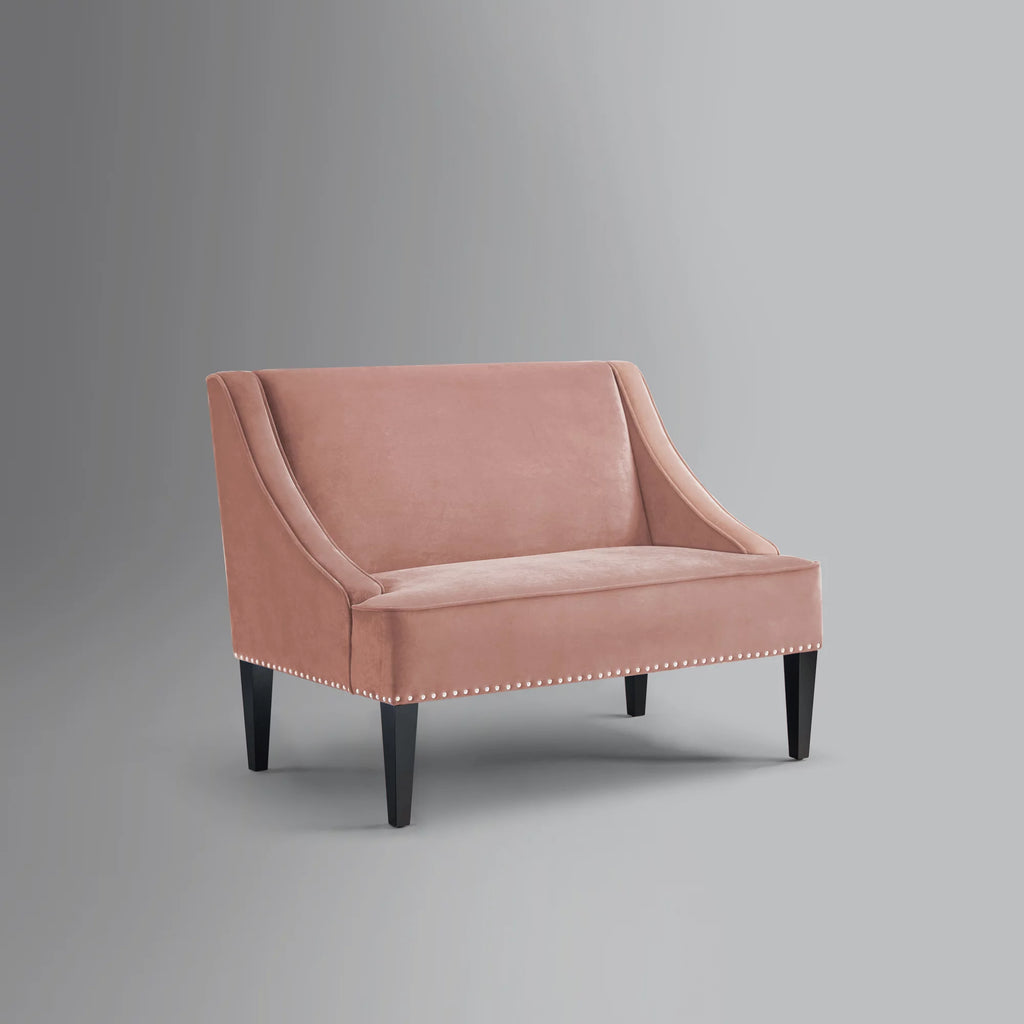 Blush Velvet Upholstered Bench F120823