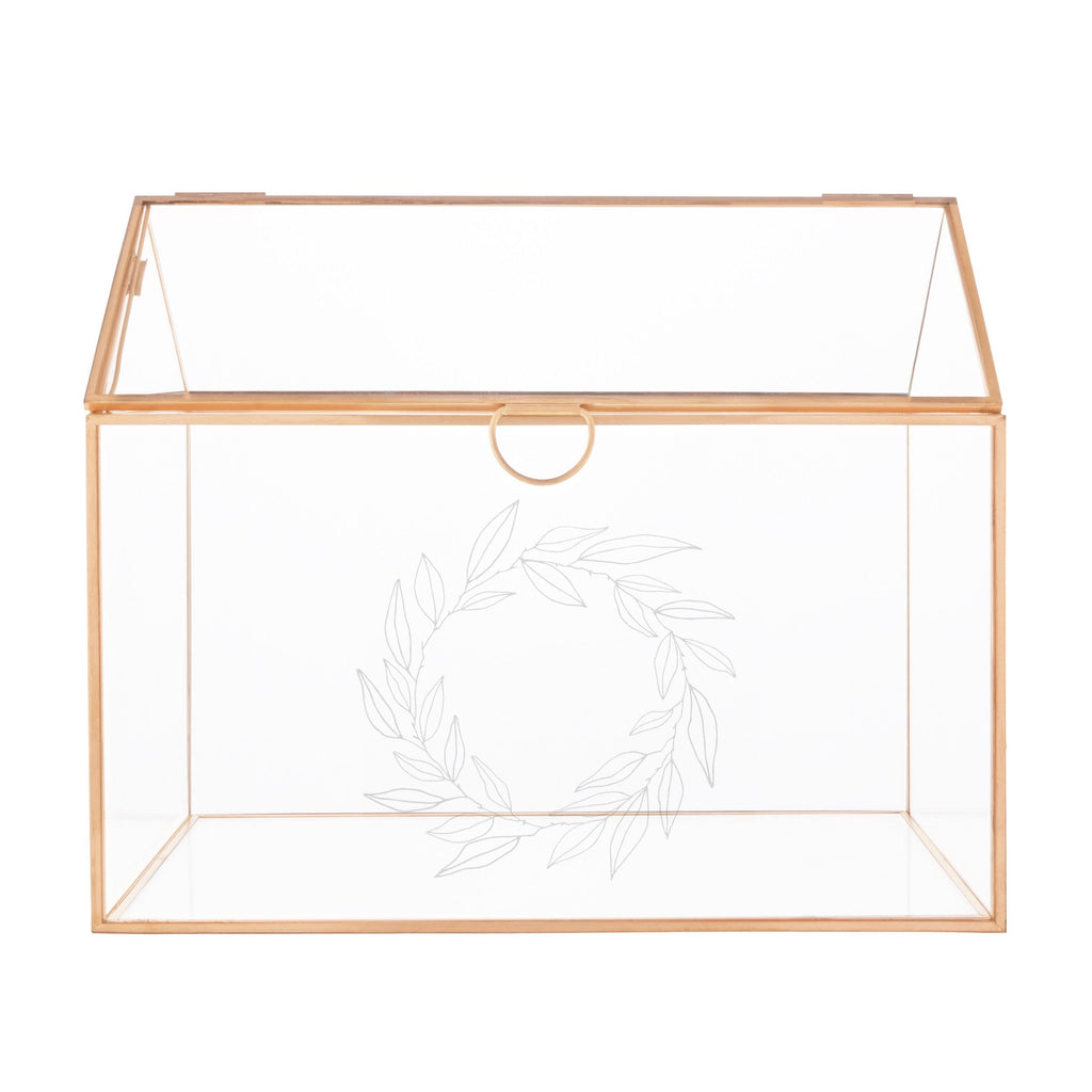 Glass Terrarium Card Holder, Rose Gold N455351