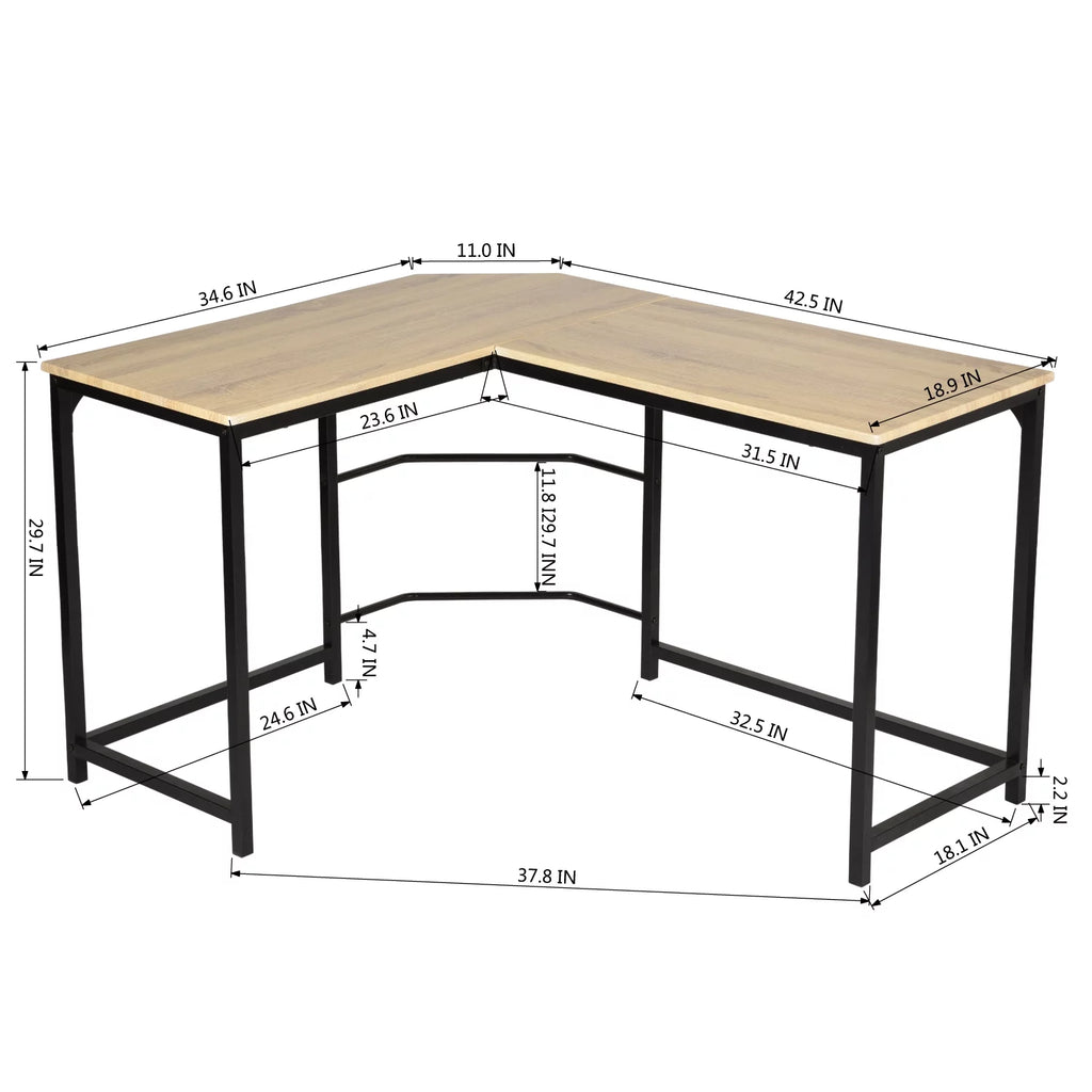 L-Shape Computer Desk with Metal Structure H8505