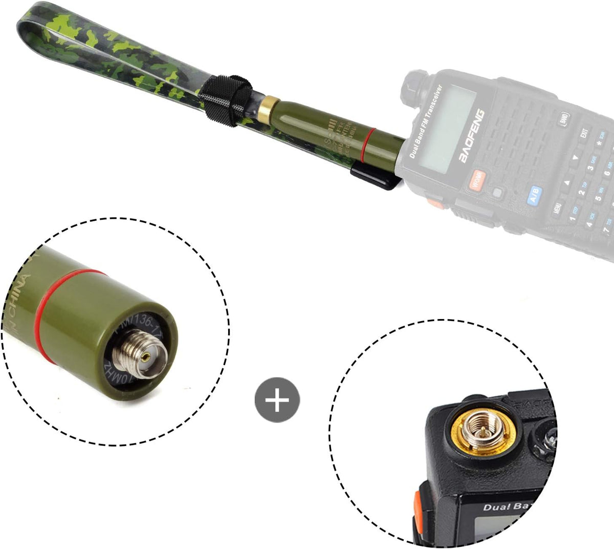 Tactical Foldable Dual Band Antenna, 144/430Mhz UHF VHF 15.3inch SMA-Female Antenna D585862