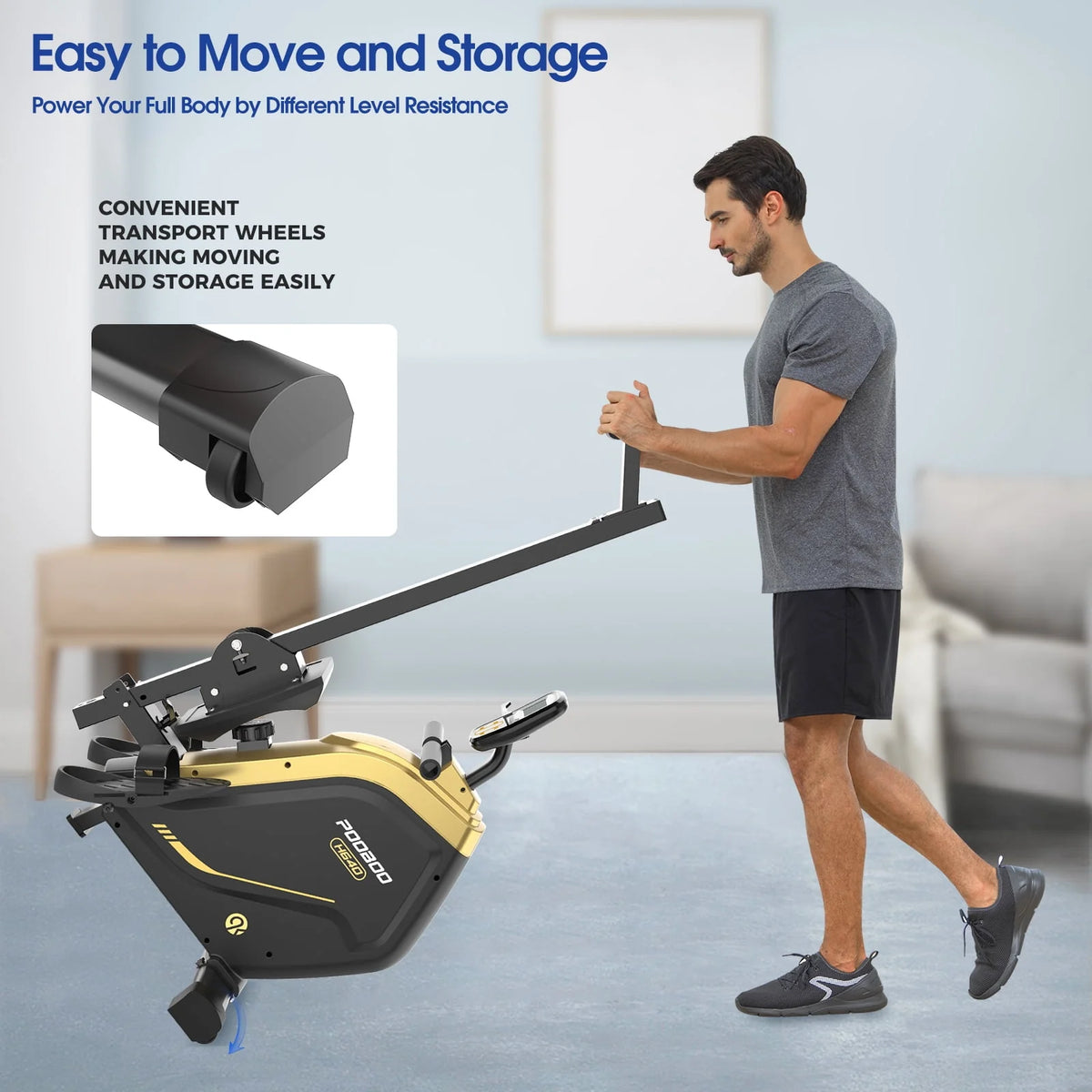 Foldable Magnetic Rowing Machine with 16 Level Resistance L451449