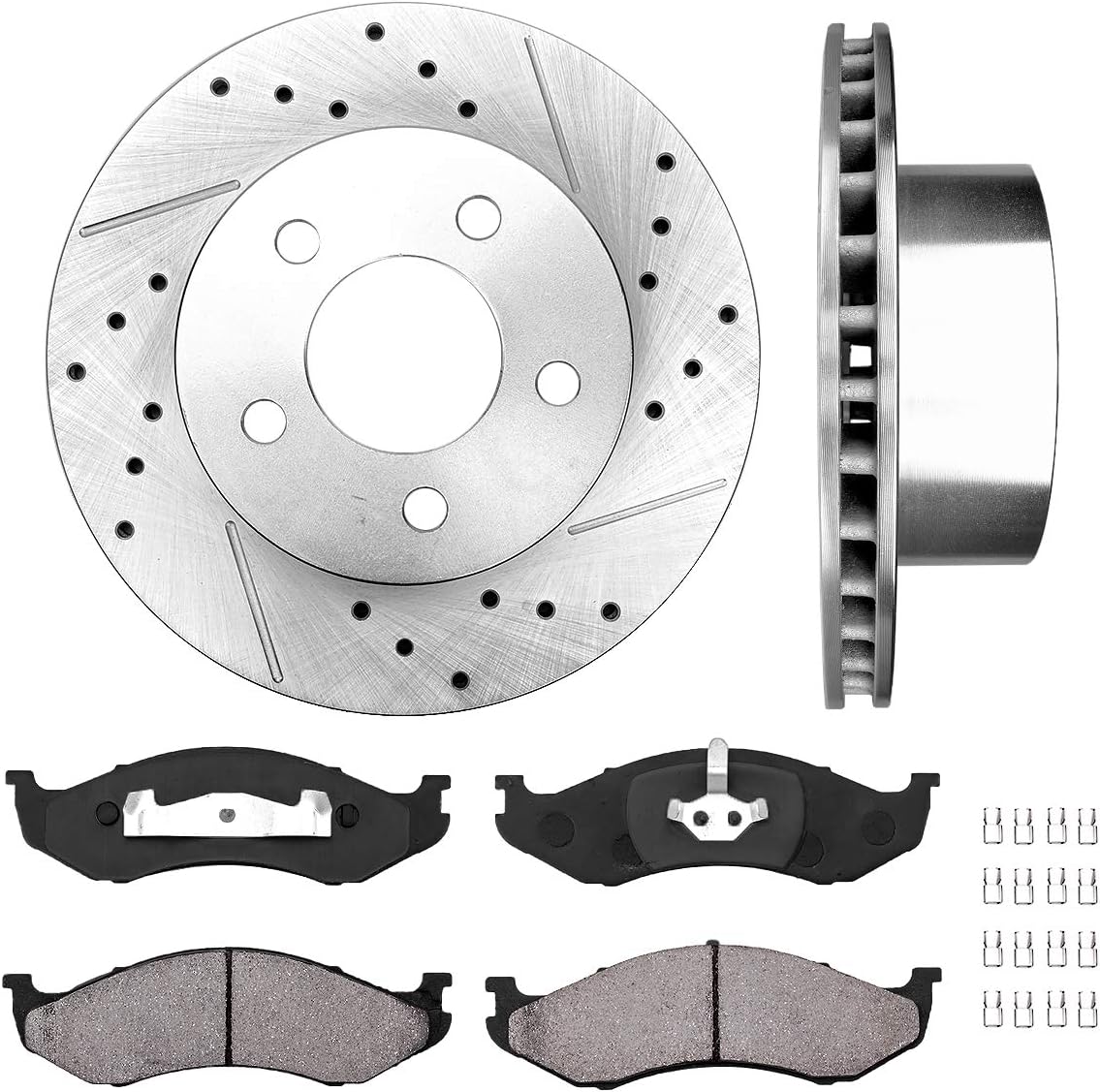 Brake Disc Rotors with Brake Pads and Clips R9559