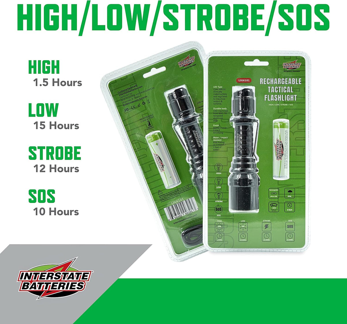 Rechargeable Flashlight with Pocket Clip and USB Charger M954863