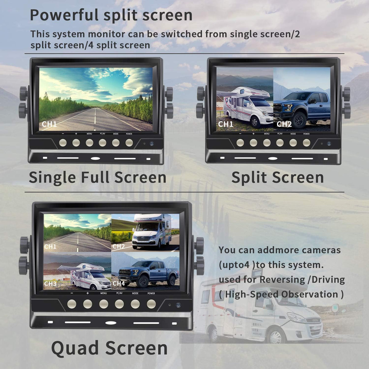 7'' Wireless Rear View Camera System with DVR Monitor S729472