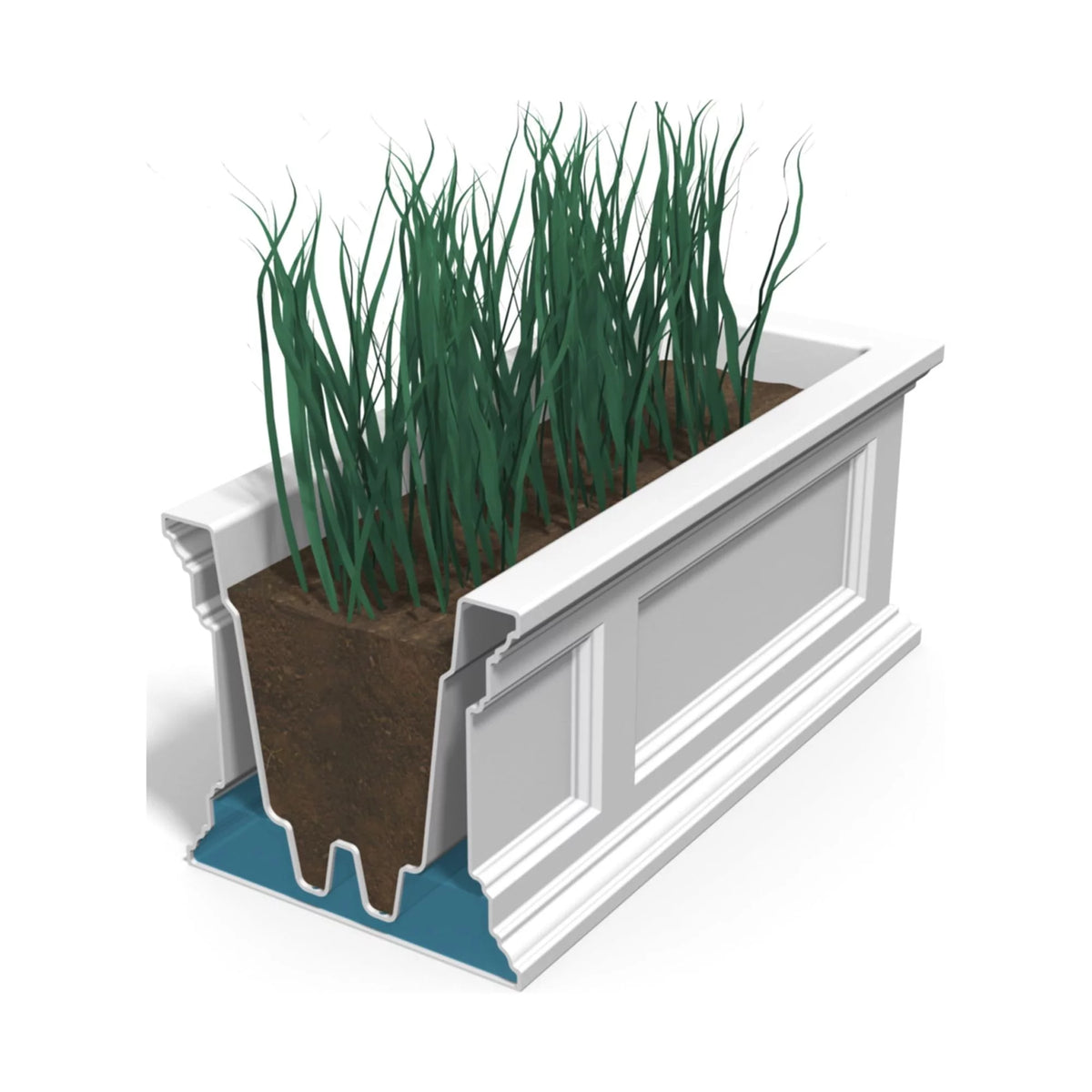 Black Self-Watering Window Box Planter S8705