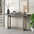 Contemporary Concrete Wood Top Console Table J202378