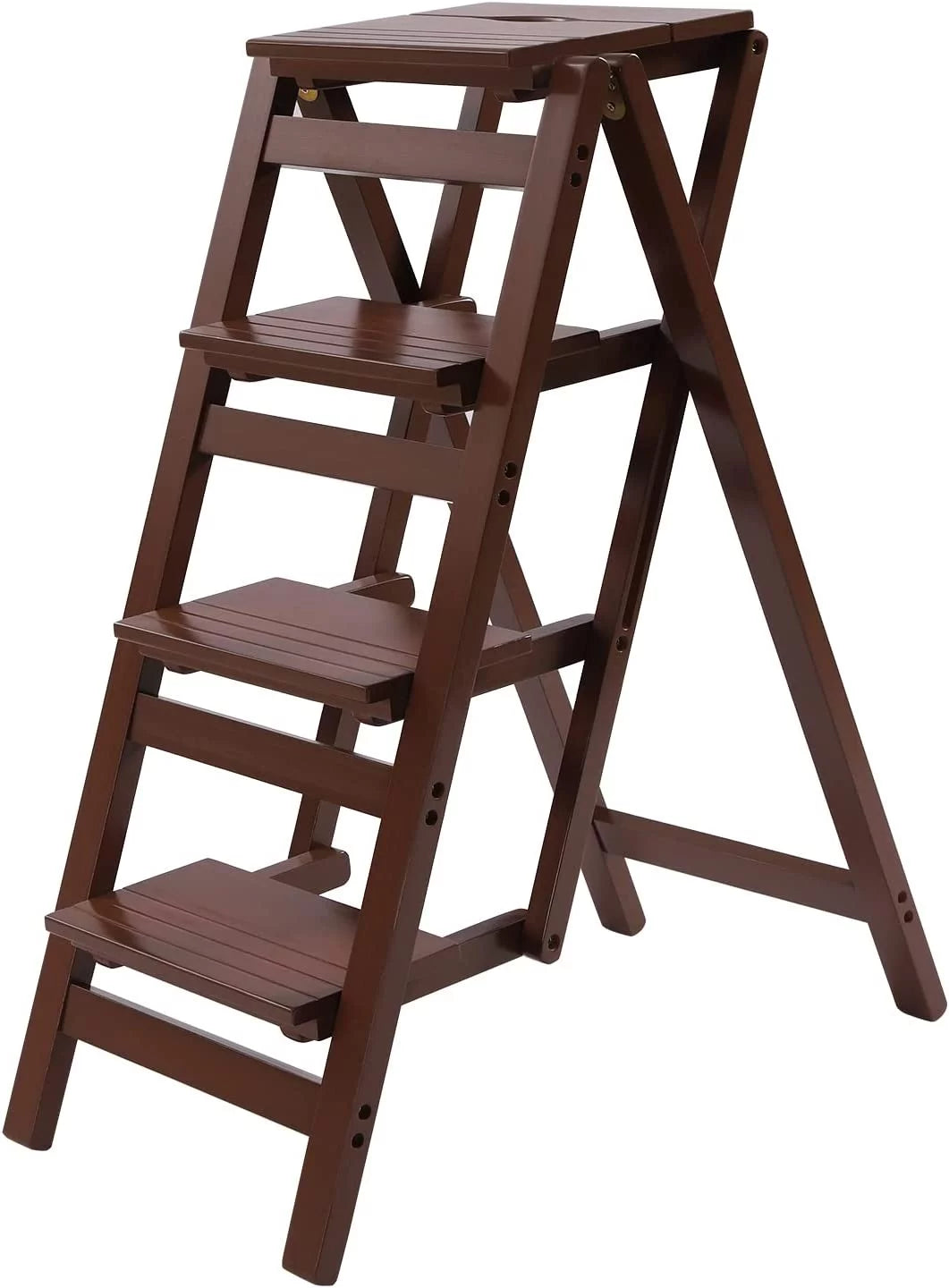 Wooden 4-Step Folding Ladder M218463