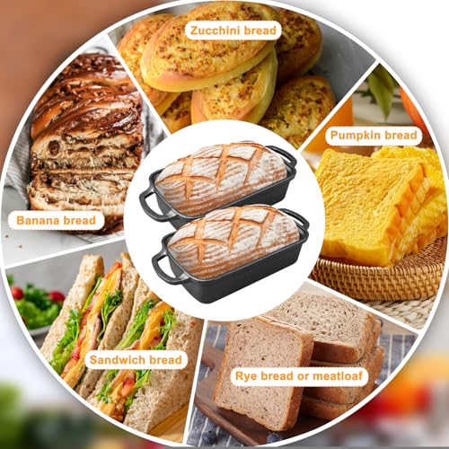 2 in 1 Cast Iron Bread Pan with Lid 9×5 Inch M64776