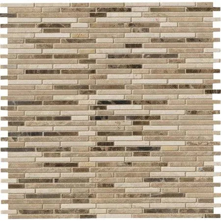 Brown Marble Mesh-Mounted Mosaic Tile Y361259