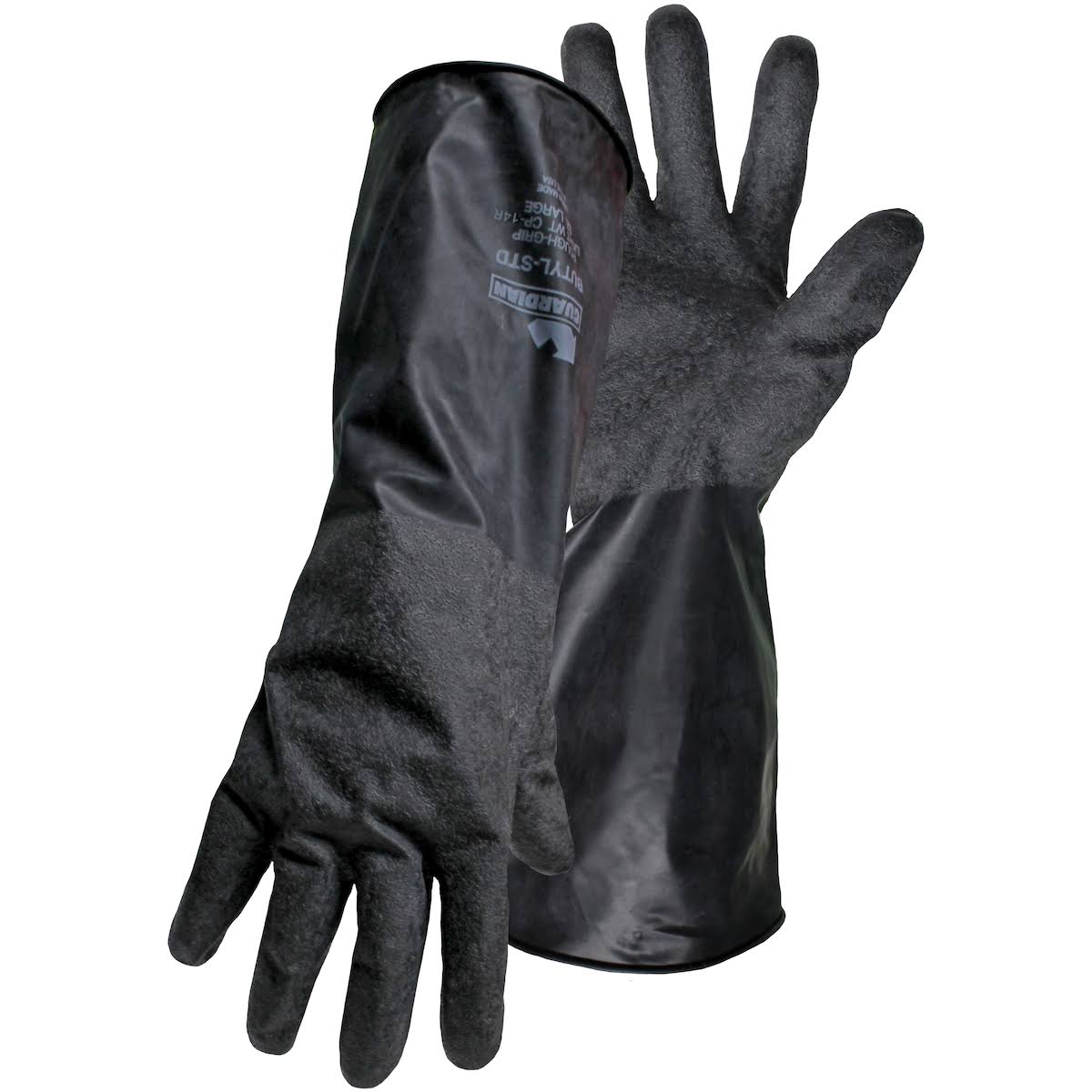 Butyl Rubber Glove with Rough-Grip, Black B4521