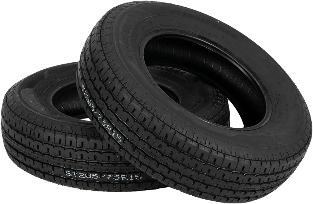 2PCS ST205-75R-15 Trailer Tire Load Range D 8PR Tubeless Tires S186216