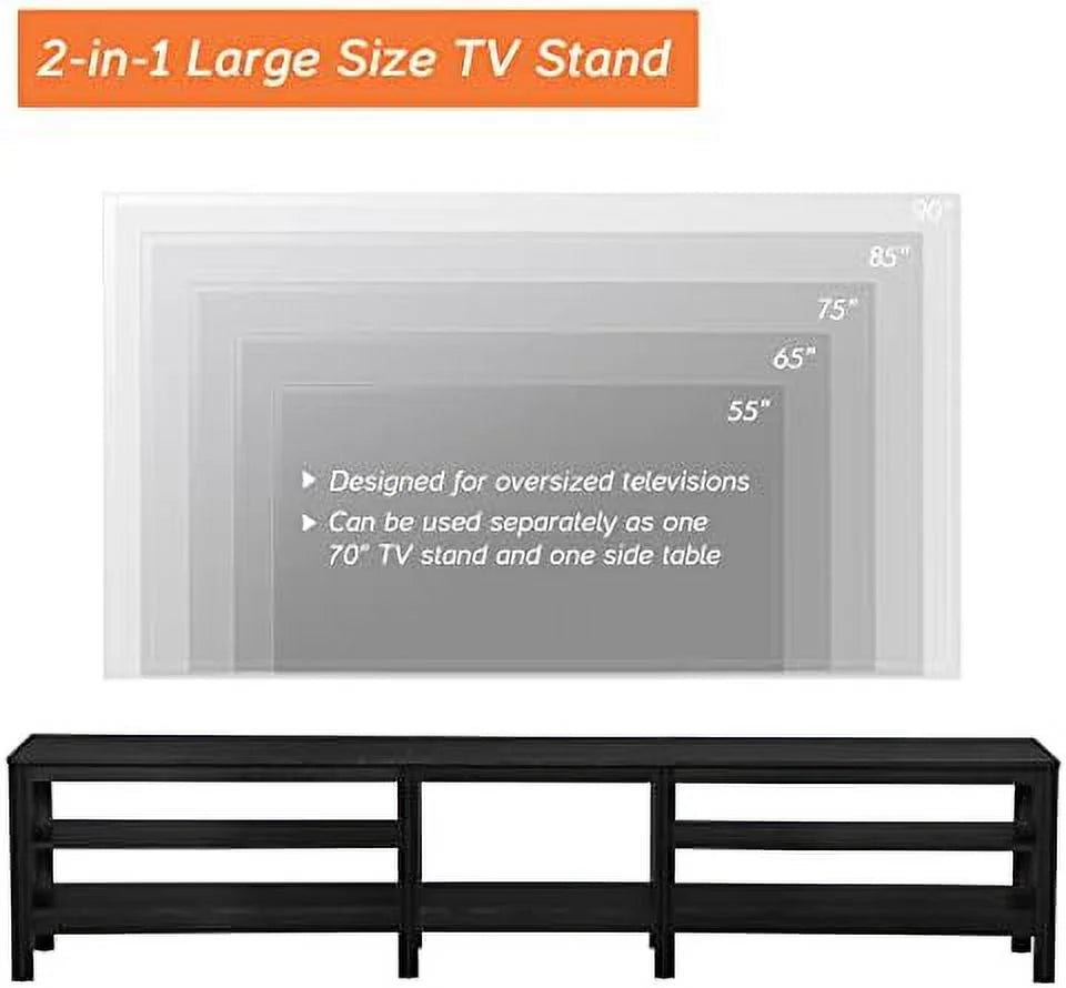Black TV Stand with 16 Color LED up to 75 Inches A851754