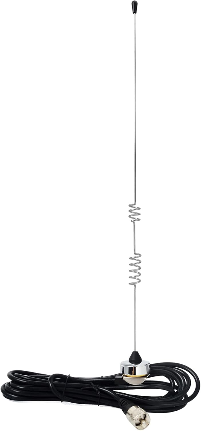 Dual-Band NMO Antenna VHF 144Mhz UHF 430MHz with 13ft RG-58 Coax Cable PL-259 Mount L64463