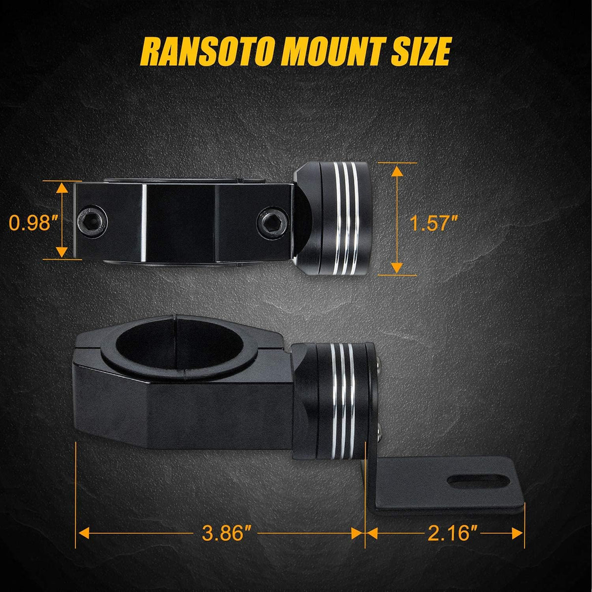 2 PCS Universal Heavy Duty Adjustable Roll Bar Flag Mount & Whip Light Mount D84391