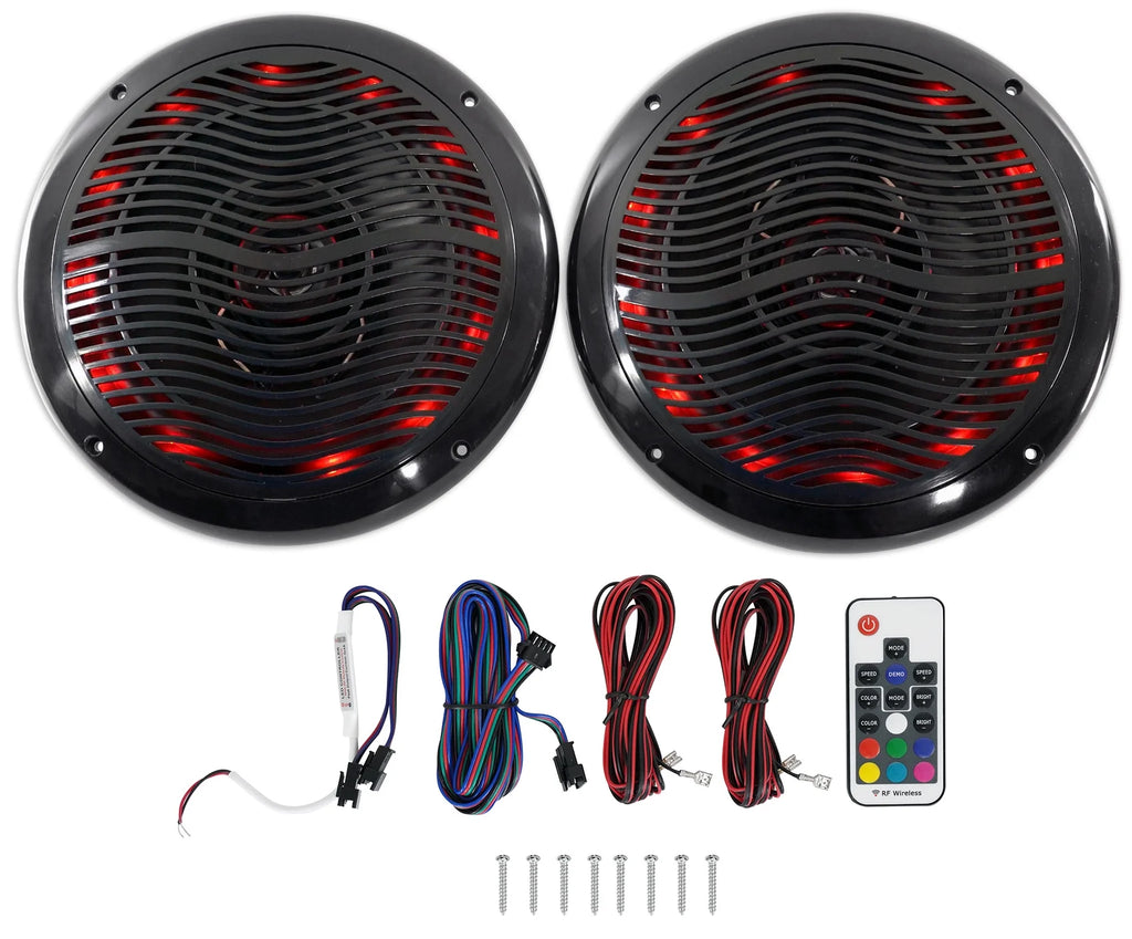 6.5" LED Swivel Marine Wakeboard Speakers with Amplifier and Amp Kit G28393