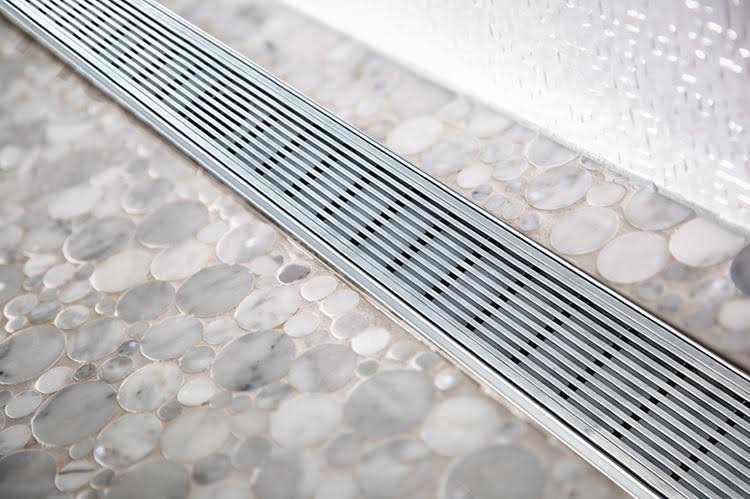 Stainless Steel Linear Shower Drain, Brushed Nickel, 16 inch/24 inch/30 inch/35 inch/39 inch/47 in R2640