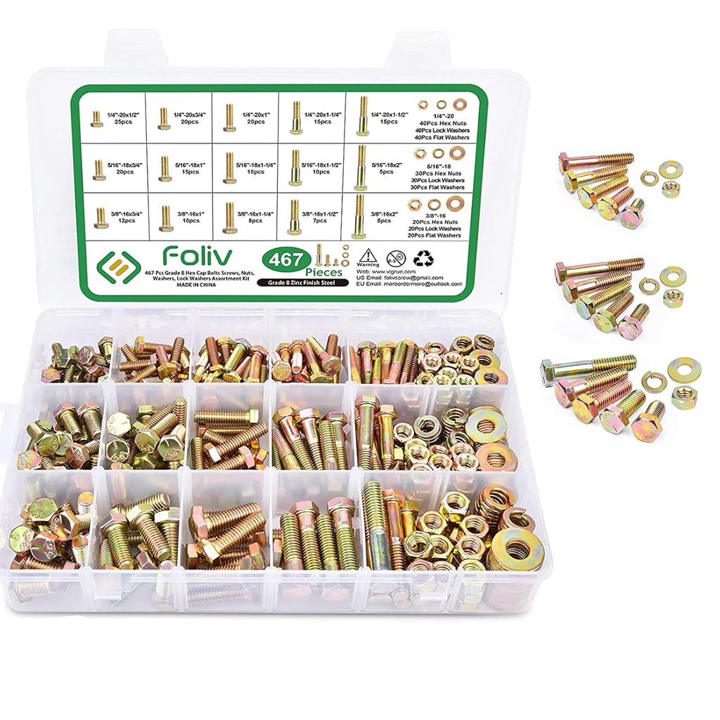 467Pcs Heavy Duty Bolt Nut Washer Kit A821494