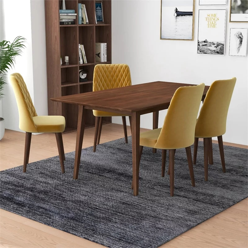 Solid Wood Walnut Kitchen Table and Chairs for 4 U359448