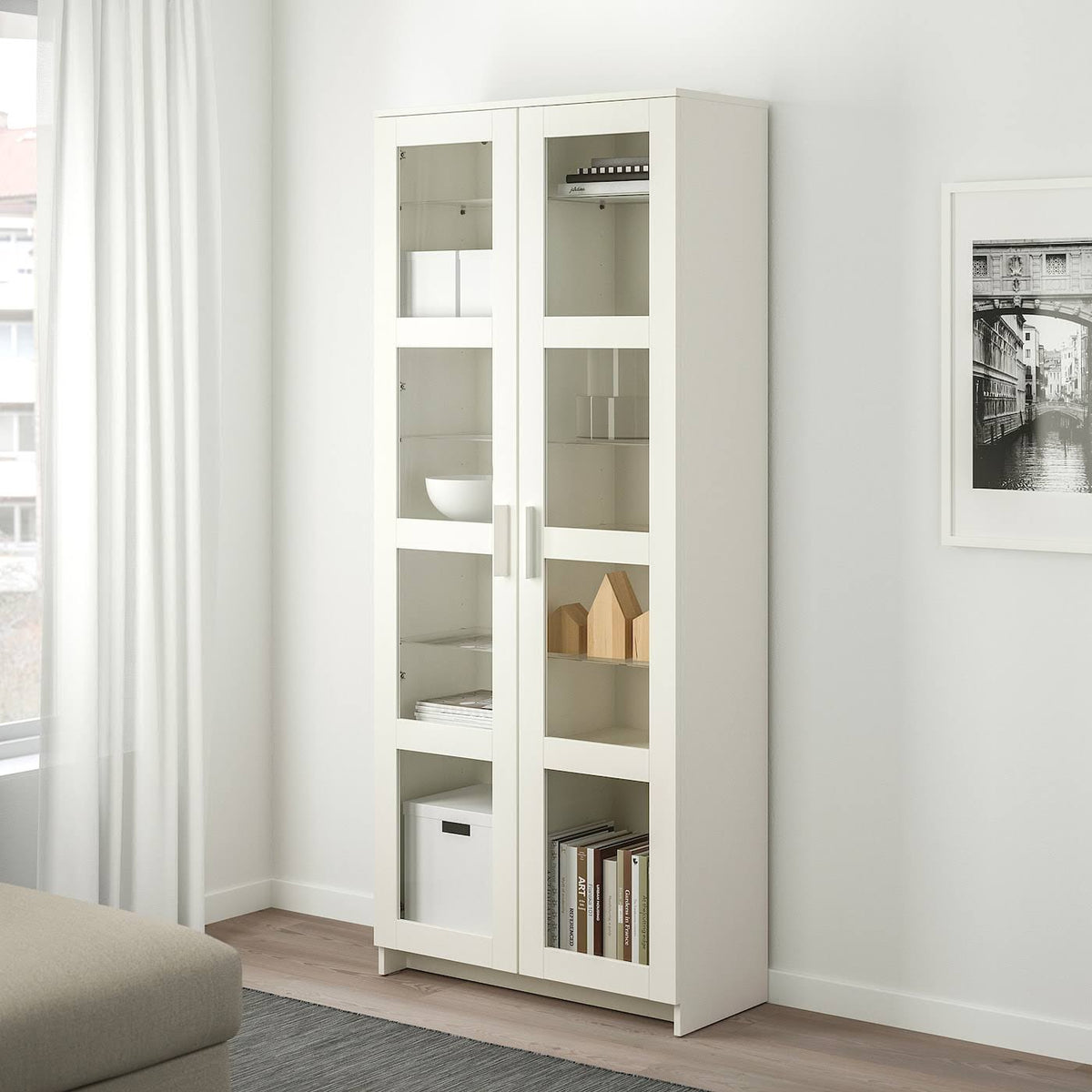 Glass-Door Cabinet, White H14027