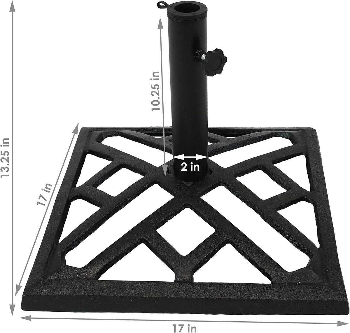 Cast Iron Heavy Duty 17-Inch Square Umbrella Base Stand H7912