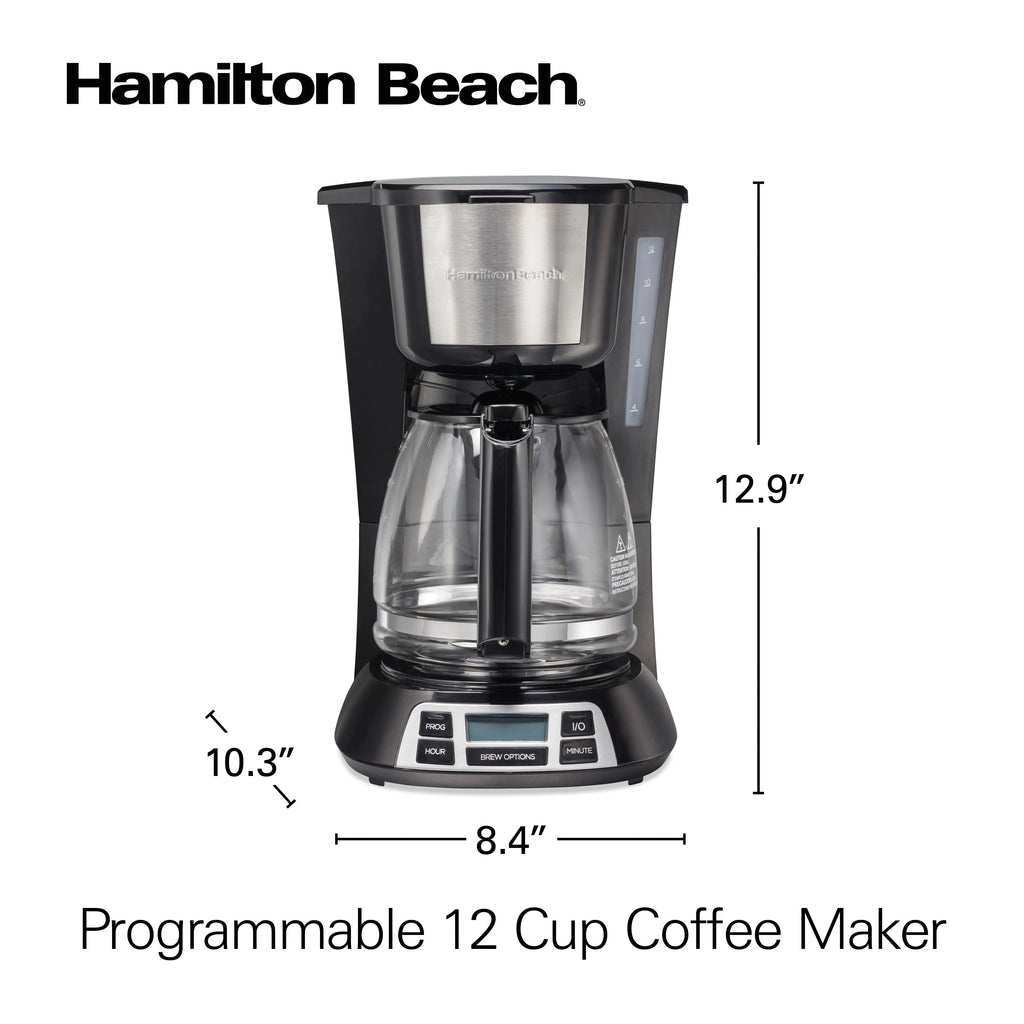 Programmable Coffee Maker, 12 Cups, Stainless Steel X19305