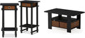Espresso & Medium Brown End Table and Coffee Table with Bin Drawer C689