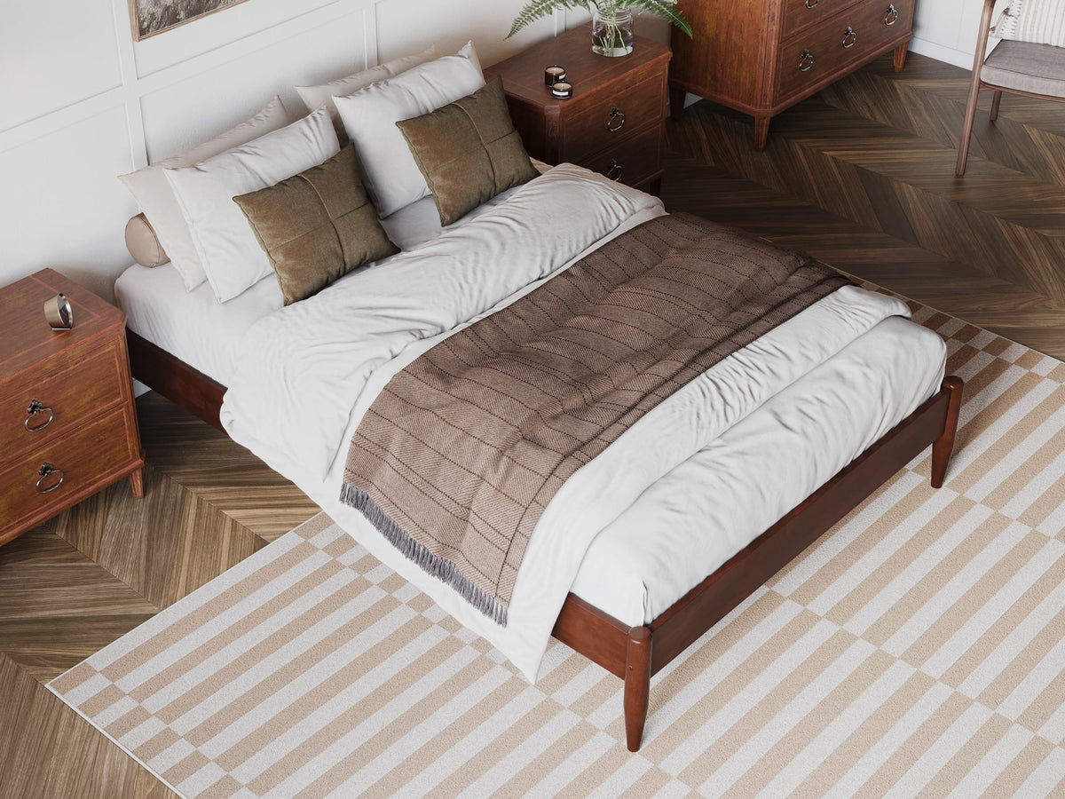 14" Walnut Solid Wood Platform Bed S39661