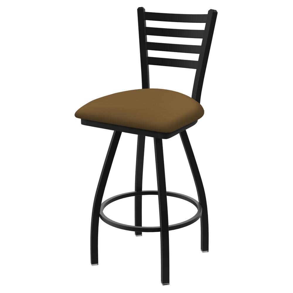 Swivel Counter Stool with Black Wrinkle Finish and Saddle Seat I61024