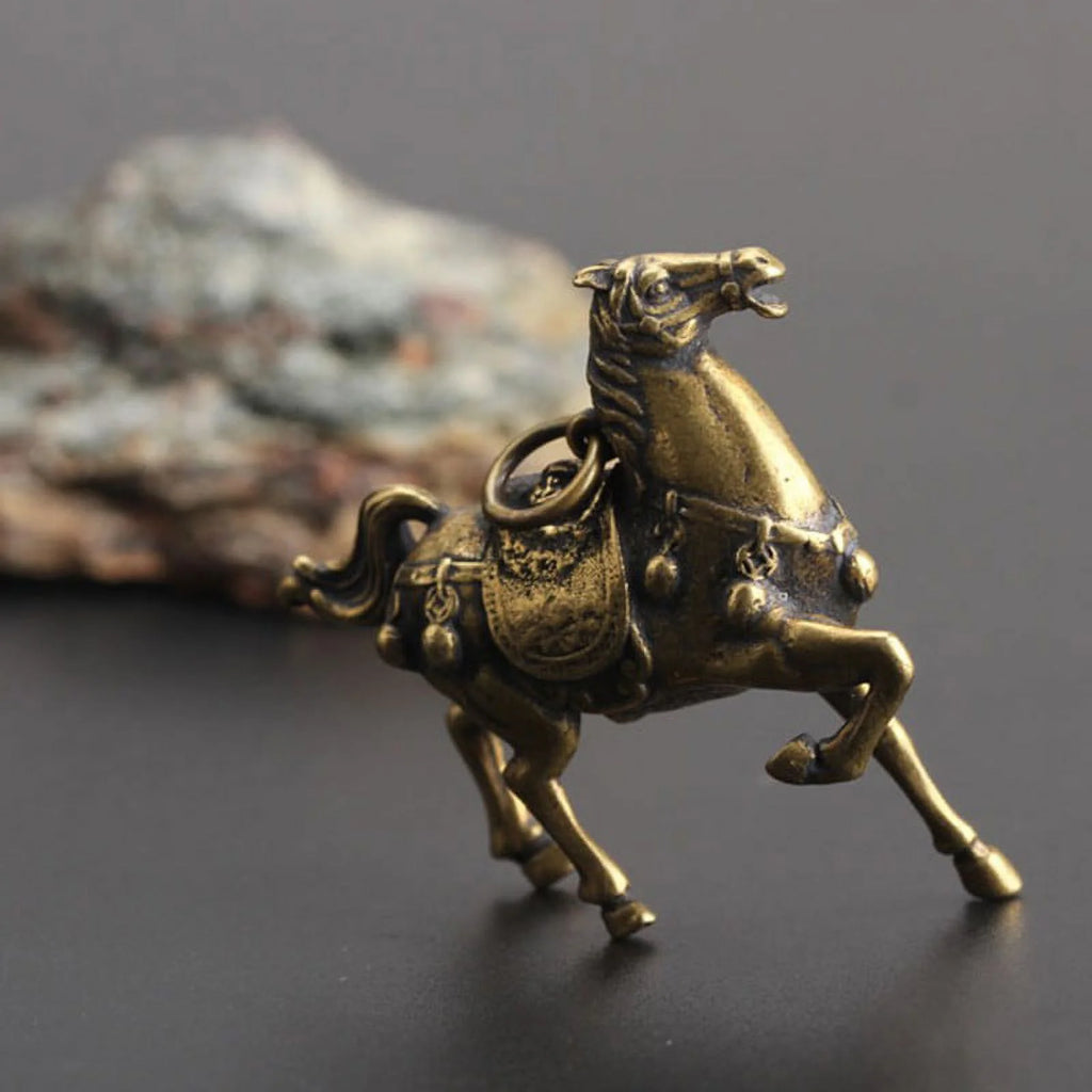 Solid Copper Race Horse Miniature Figurines Desk Decor Ornament Handmade Crafts P880