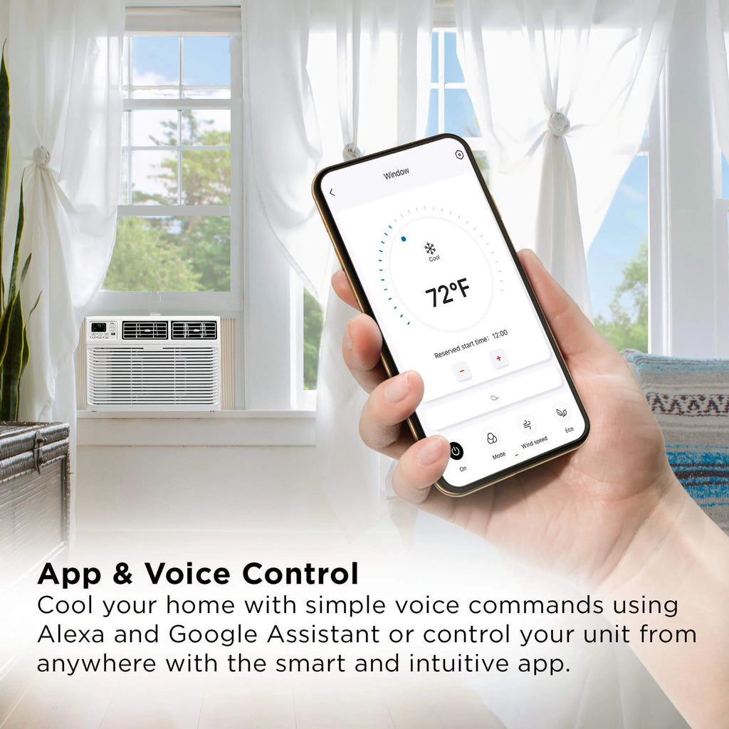 8000 BTU Smart Window Air Conditioner with Remote White K790