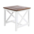 Acacia Wood End Table with White Frame R770144