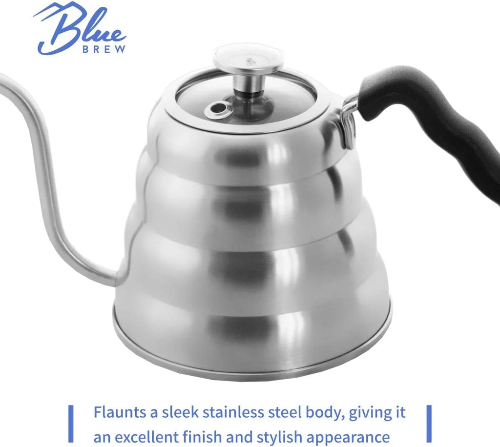 40 Fl Oz Stainless Steel Gooseneck Pour Over Kettle with Thermometer K847