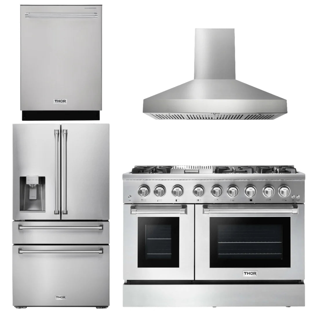 48 Gas Burner Electric Oven Range Range Hood Refrigerator Dishwasher Q6492