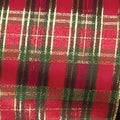 Red and Green Tartan Wired Craft Ribbon 20 Yards J869927