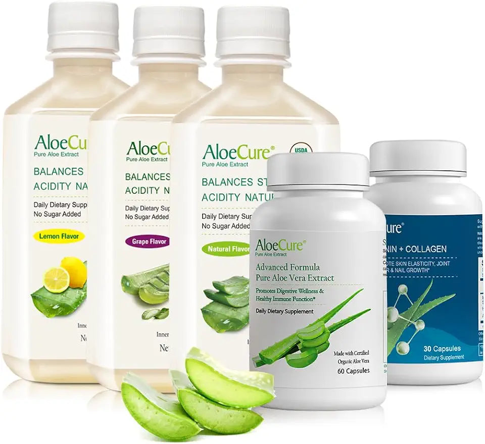 Organic Aloe Vera Juice & Aloe Capsules 5 Pack V46138