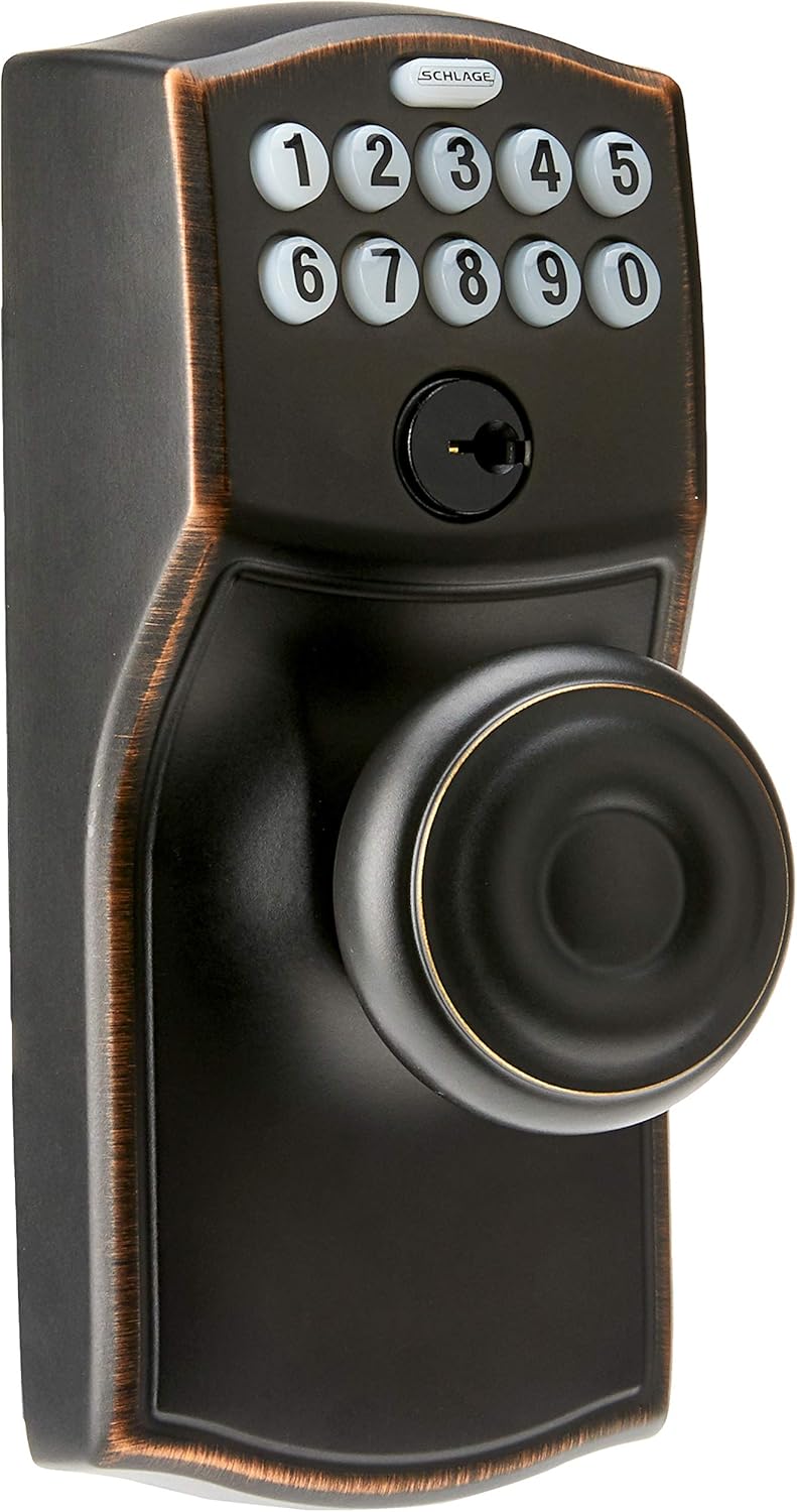 Aged Bronze Keypad Knob with Flex Lock G2799