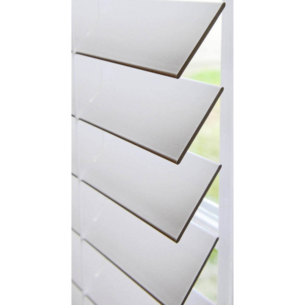 White Cordless Faux Wood Blind 57 W x 72 H Z385