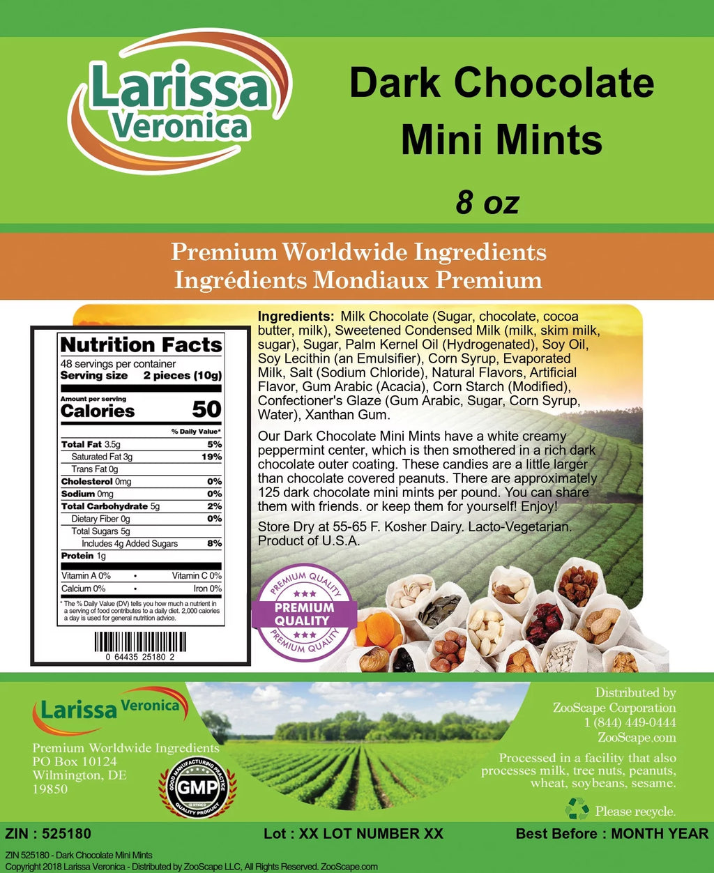 Dark Chocolate Mini Mints 8 oz 2-Pack O64853