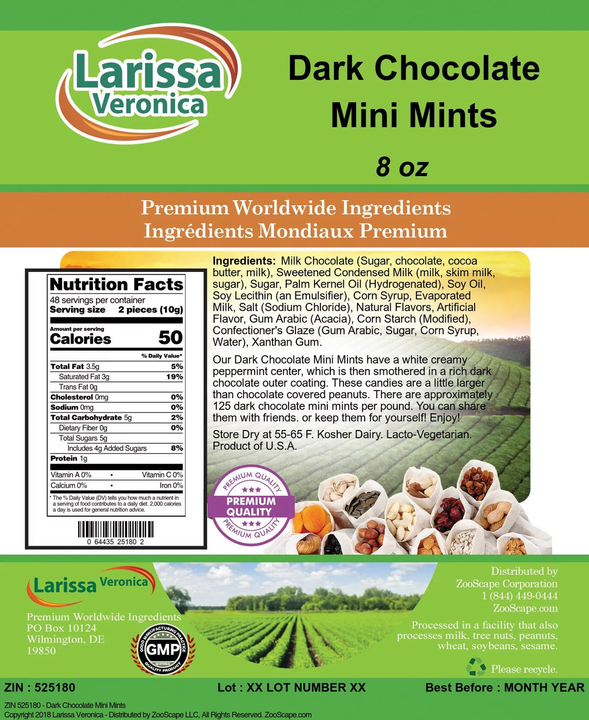 Dark Chocolate Mini Mints 8 oz 2-Pack O64853