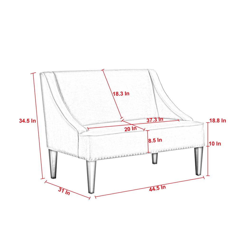 Blush Velvet Upholstered Bench F120823