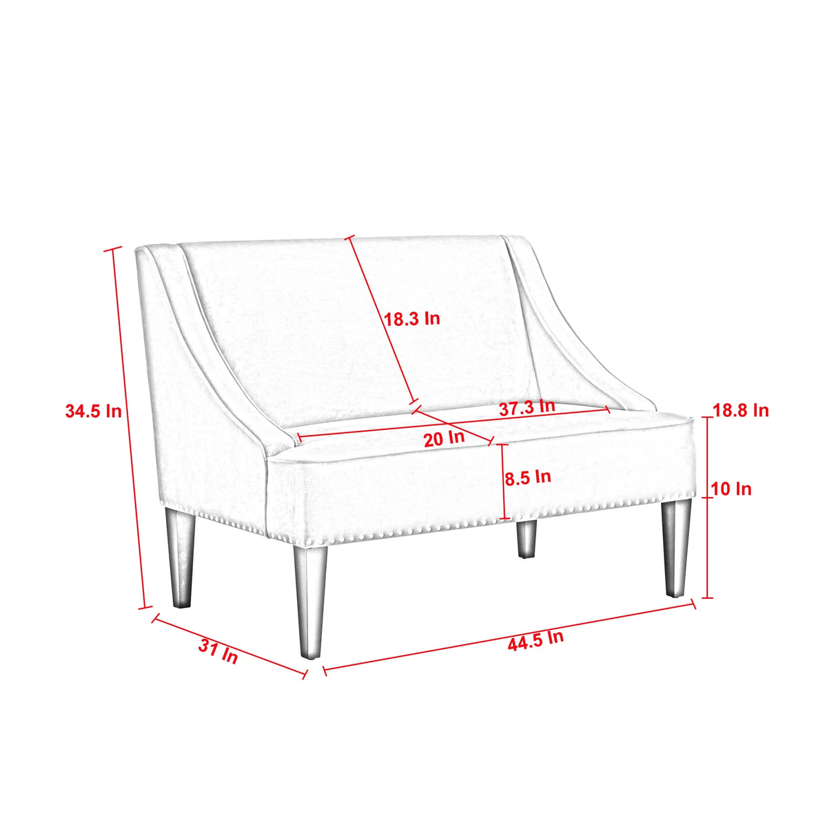 Blush Velvet Upholstered Bench F120823
