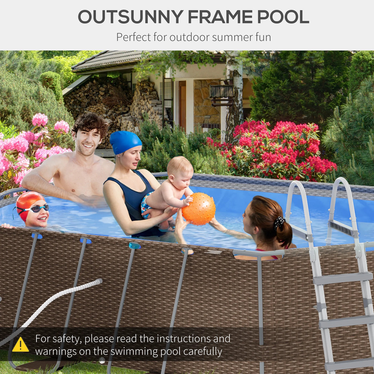 Brown Frame Swimming Pool U81976