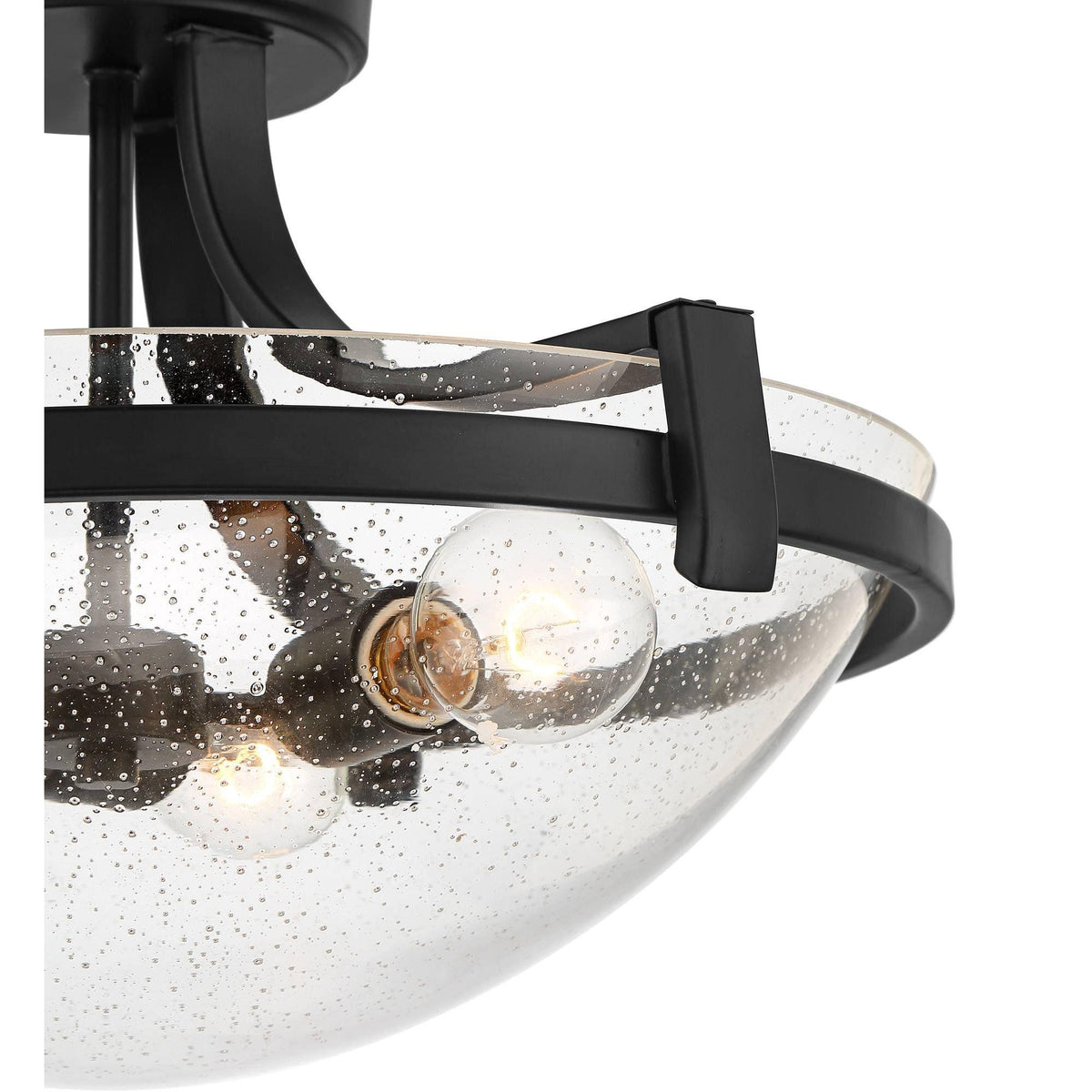 Black 3-Light Semi Flush Mount Ceiling Light W680