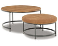 Nesting Coffee Table Set of 2 Light Brown/Black I46703