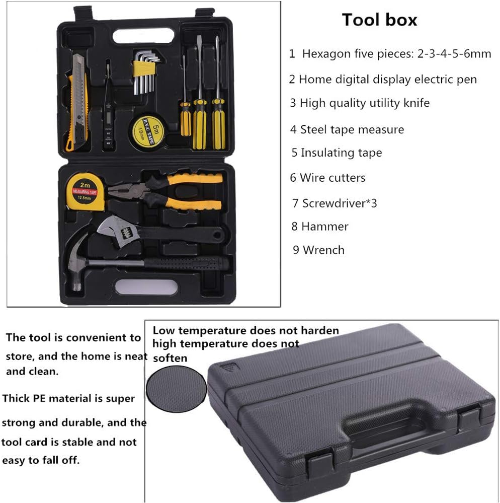 124 Pcs Emergency Car Kit with Tow Strap and Folding Survival Shovel E2970